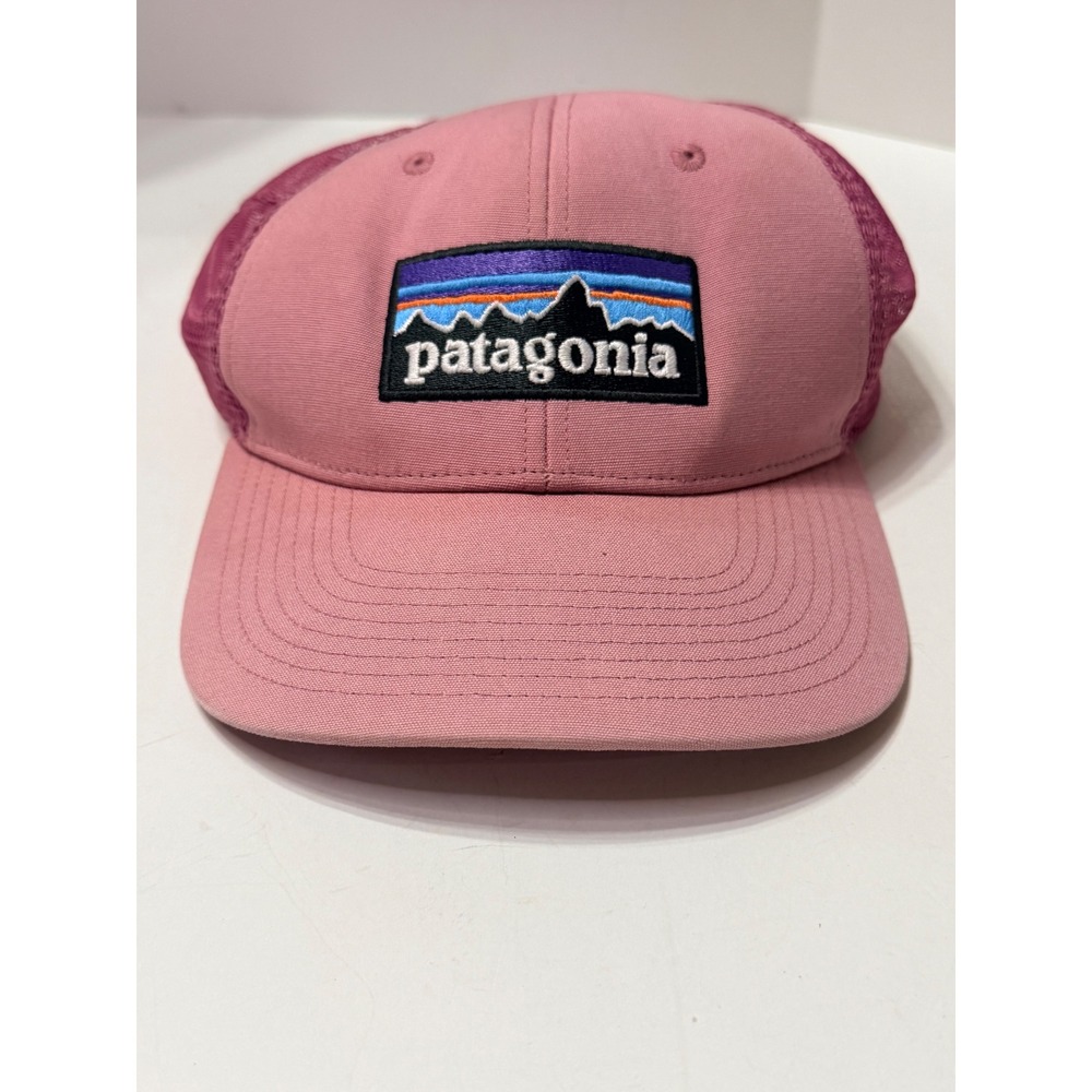 Patagonia P-6 Logo Trucker Hat Pink Mesh Snapback Baseball Cap 38289